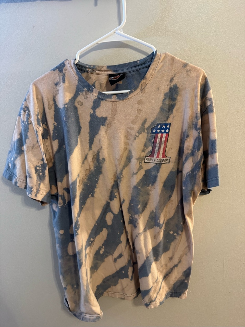 Harley-Davidson Blue & Tan Tie-Dye Short Sleeve Tee